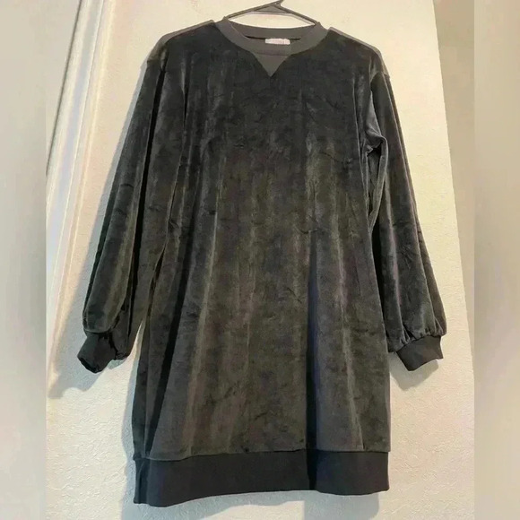 Lovers and Friends Zoja Sweatshirt Mini Dress Black Soft Ribbed Hem Size XXS - Picture 2 of 10